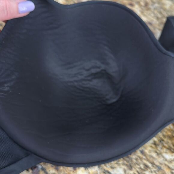 Cacique Black Underwire Plunging Neckline Padded Bra Size 44DD - Picture 6 of 6